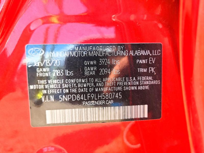 Aukcja sprzedaży 2020 Hyundai Elantra, vin: 5NPD84LF9LH580745, numer aukcji: 59709866