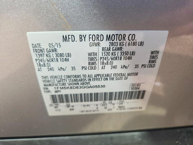 Продаж на аукціоні авто 2016 Ford Explorer, vin: 1FM5K8D83GGA05530, номер лоту: 59846546