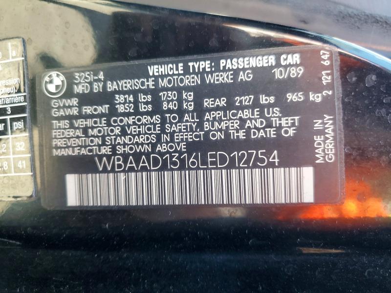 Продаж на аукціоні авто 1990 Bmw 325, vin: WBAAD1316LED12754, номер лоту: 62808926