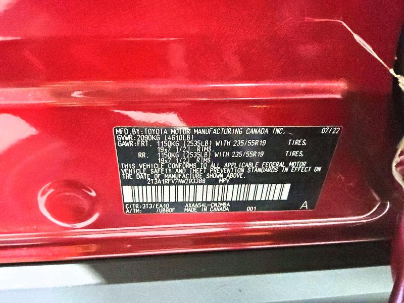 Продаж на аукціоні авто 2022 Toyota Rav4, vin: 2T3A1RFV7NW293388, номер лоту: 61179506