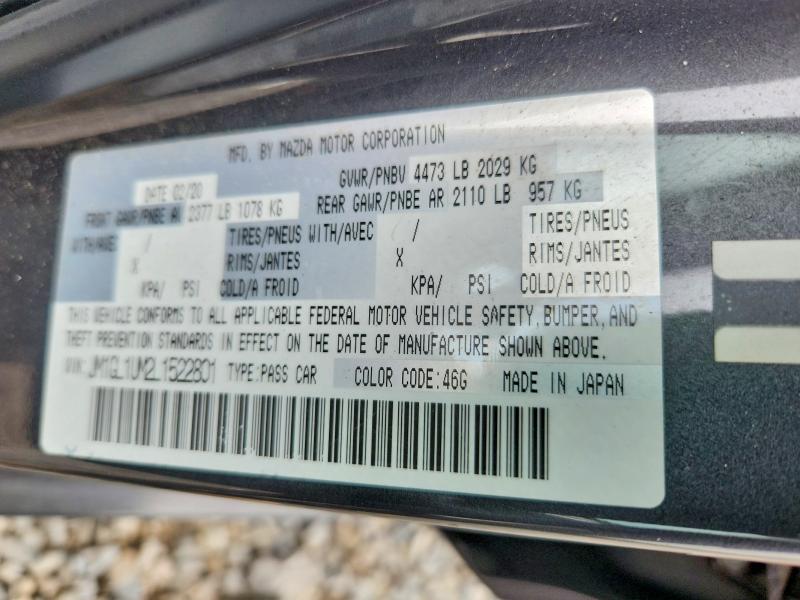 Продажа на аукционе авто 2020 Mazda 6, vin: JM1GL1UM2L1522801, номер лота: 60568036
