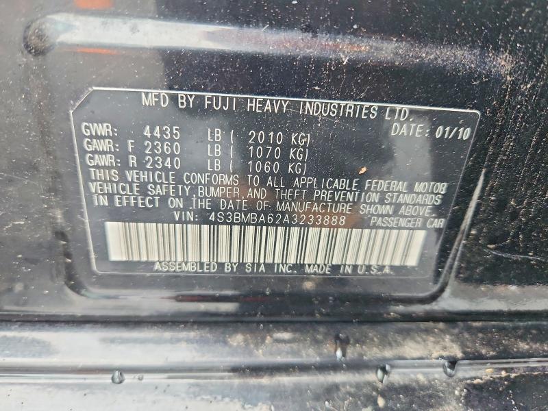 Aukcja sprzedaży 2010 Subaru Legacy, vin: 4S3BMBA62A3233888, numer aukcji: 60322286