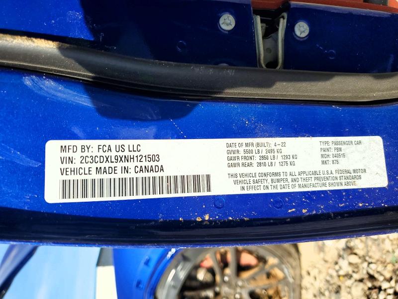 Aukcja sprzedaży 2022 Dodge Charger, vin: 2C3CDXL9XNH121503, numer aukcji: 60617136