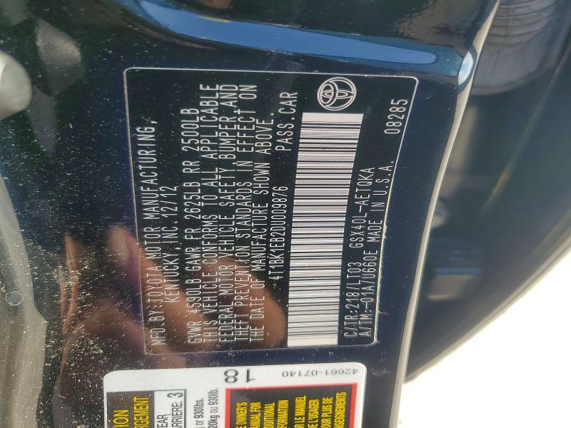 Продажа на аукционе авто 2013 Toyota Avalon, vin: 4T1BK1EB2DU009876, номер лота: 63122996