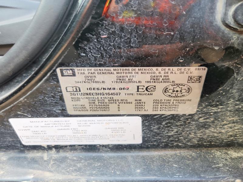 2017 Gmc Sierra მანქანა იყიდება აუქციონზე, vin: 3GTU2NEC3HG164507, აუქციონის ნომერი: 59280746