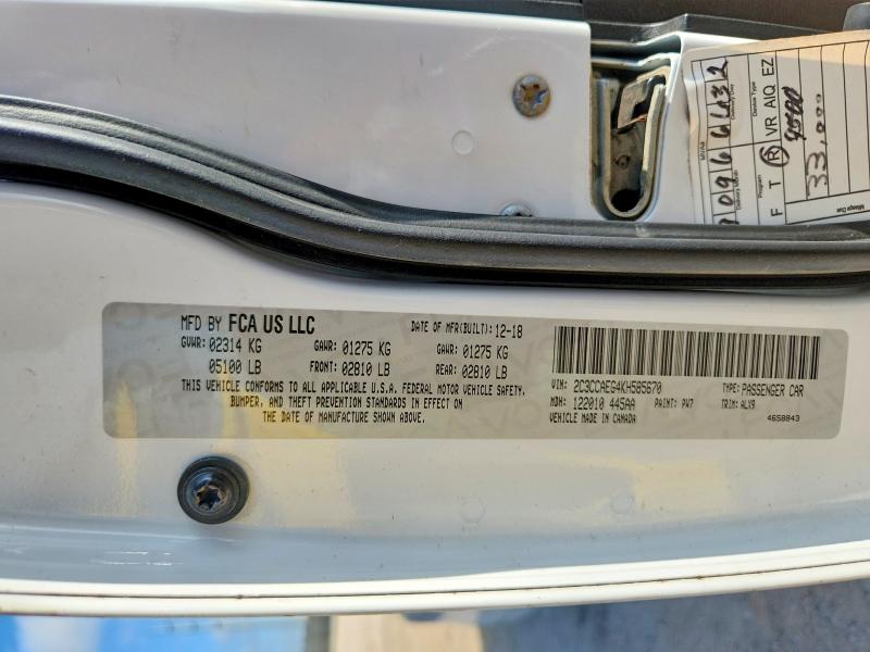 Aukcja sprzedaży 2019 Chrysler 300, vin: 2C3CCAEG4KH585670, numer aukcji: 62403846