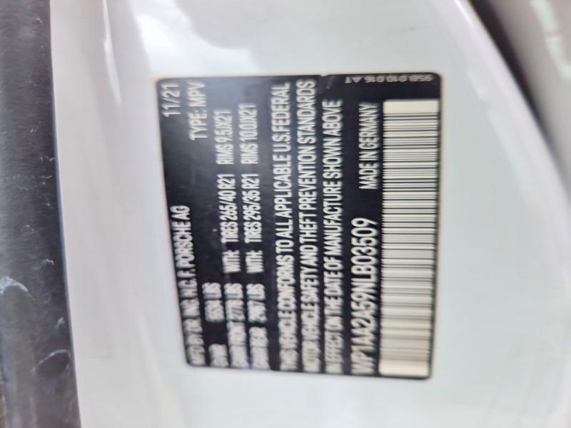 Продаж на аукціоні авто 2022 Porsche Macan, vin: WP1AA2A59NLB03509, номер лоту: 60744156