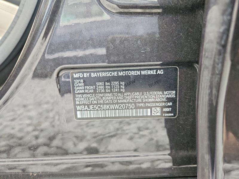 Продажа на аукционе авто 2019 Bmw 540, vin: WBAJE5C58KWW20750, номер лота: 62102806