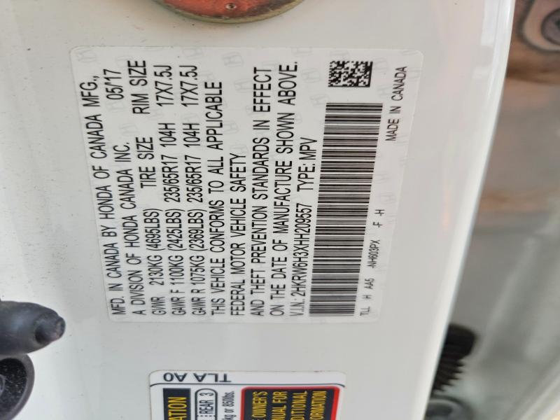 Aukcja sprzedaży 2017 Honda Cr-v, vin: 2HKRW6H3XHH209557, numer aukcji: 63351136