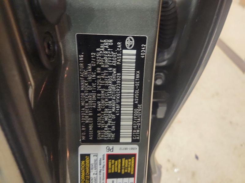 Aukcja sprzedaży 2012 Toyota Camry, vin: 4T4BF1FK6CR239928, numer aukcji: 62998686