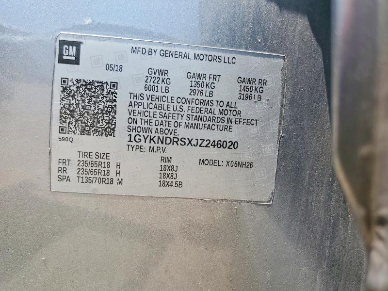 Aukcja sprzedaży 2018 Cadillac Xt5, vin: 1GYKNDRSXJZ246020, numer aukcji: 59600266