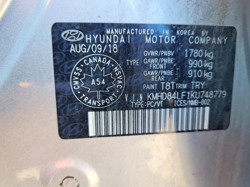 Aukcja sprzedaży 2019 Hyundai Elantra, vin: KMHD84LF1KU748779, numer aukcji: 61291116