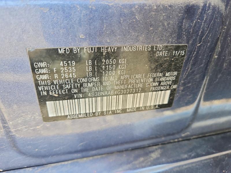 61474536 :رقم المزاد ، 4S3BNAA64G3027312 vin ، 2016 Subaru Legacy مزاد بيع