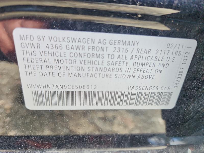 Продаж на аукціоні авто 2012 Volkswagen Cc, vin: WVWHN7AN9CE508613, номер лоту: 61926146