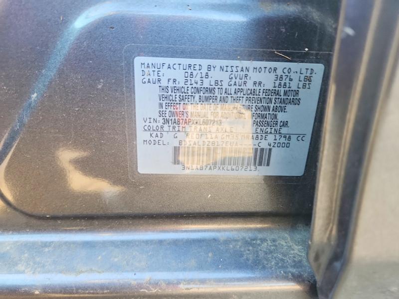 Продажа на аукционе авто 2019 Nissan Sentra, vin: 3N1AB7APXKL607213, номер лота: 61993166