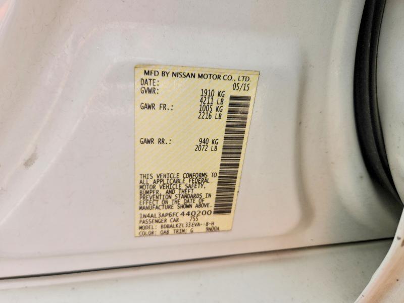 61070066 :رقم المزاد ، 1N4AL3AP6FC440200 vin ، 2015 Nissan Altima مزاد بيع
