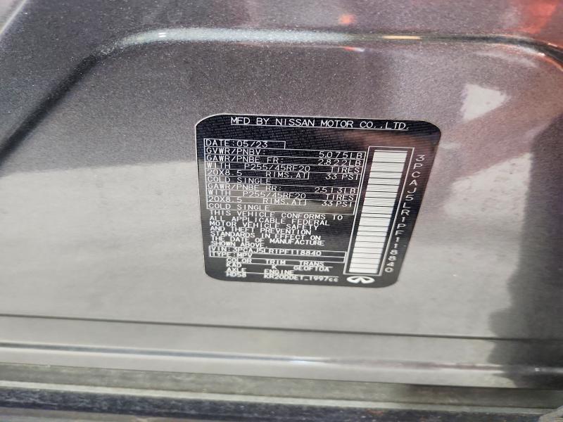 2023 Infiniti Qx55 მანქანა იყიდება აუქციონზე, vin: 3PCAJ5LR1PF118840, აუქციონის ნომერი: 62143226