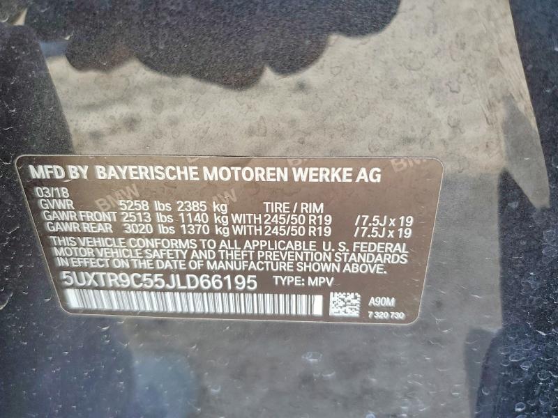 Aukcja sprzedaży 2018 Bmw X3, vin: 5UXTR9C55JLD66195, numer aukcji: 59584646