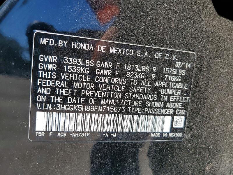 Aukcja sprzedaży 2015 Honda Fit, vin: 3HGGK5H89FM715673, numer aukcji: 63594746
