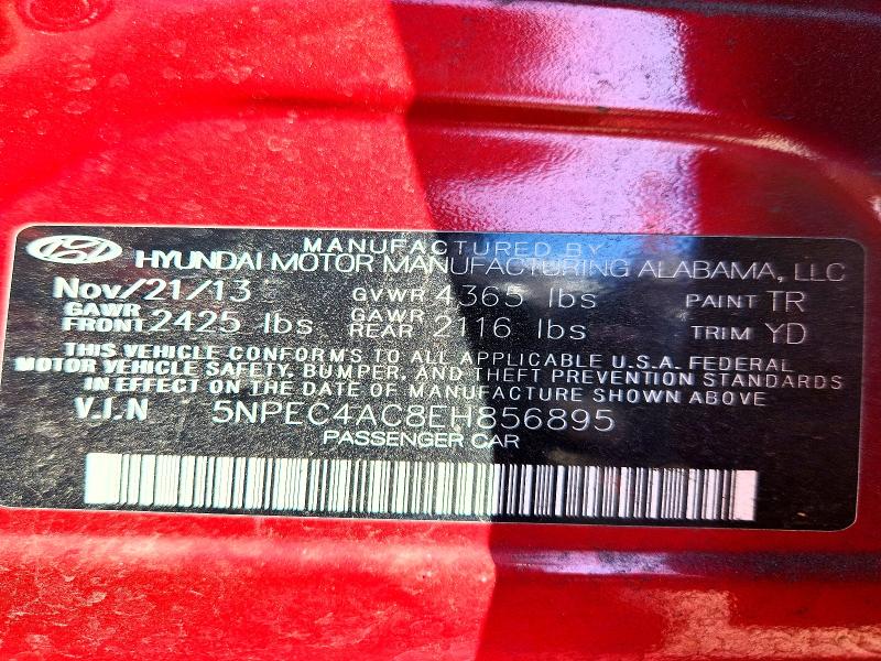 Aukcja sprzedaży 2014 Hyundai Sonata, vin: 5NPEC4AC8EH856895, numer aukcji: 62006606