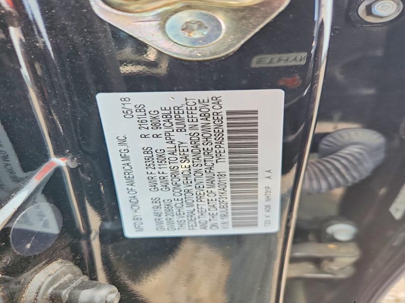 2019 Acura Tlx მანქანა იყიდება აუქციონზე, vin: 19UUB2F31KA001181, აუქციონის ნომერი: 62644176