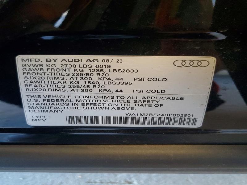 Aukcja sprzedaży 2024 Audi Q4 E-tron, vin: WA1M2BFZ4RP002801, numer aukcji: 60620346