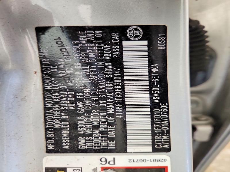 2014 Toyota Camry მანქანა იყიდება აუქციონზე, vin: 4T4BF1FKXER380147, აუქციონის ნომერი: 62720636