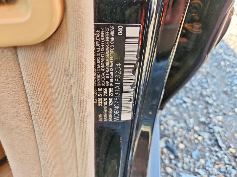 2001 Mercedes-benz S მანქანა იყიდება აუქციონზე, vin: WDBNG75J81A183234, აუქციონის ნომერი: 61988446