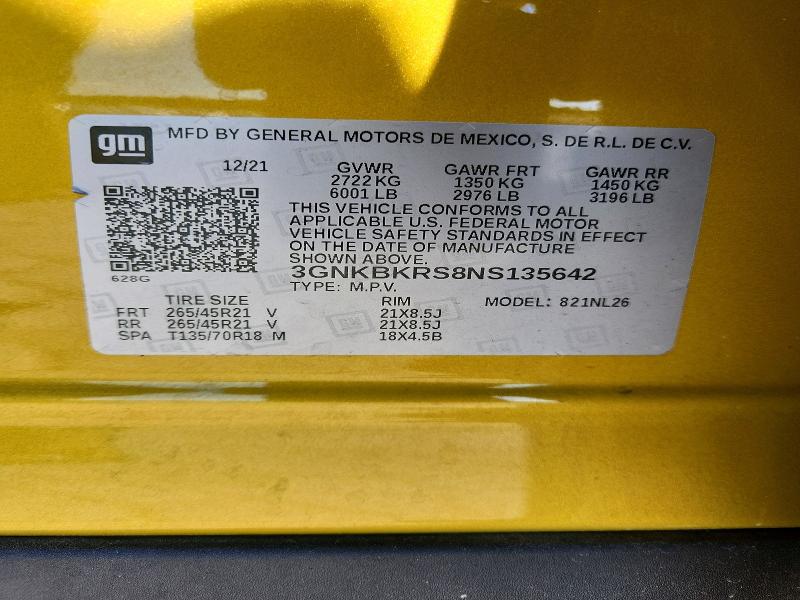 Продаж на аукціоні авто 2022 Chevrolet Blazer, vin: 3GNKBKRS8NS135642, номер лоту: 60440806