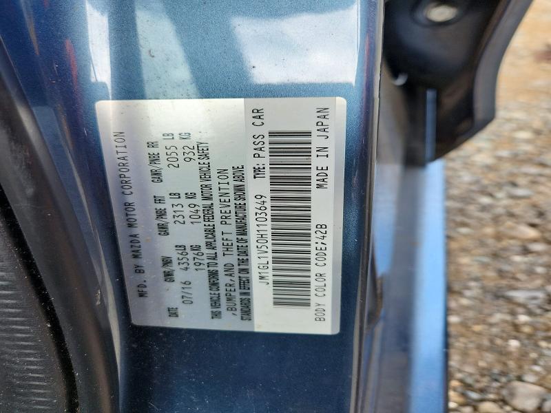 Продажа на аукционе авто 2017 Mazda 6, vin: JM1GL1V50H1103649, номер лота: 62335246