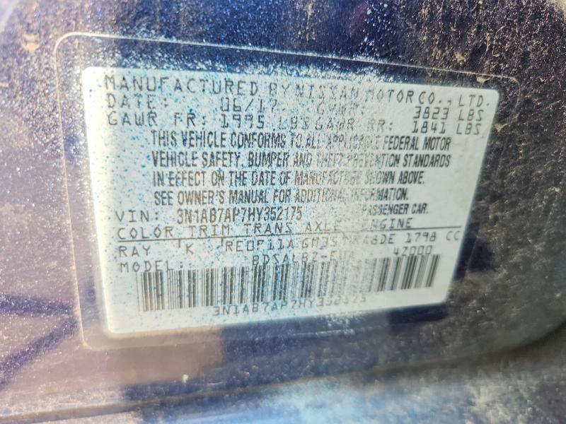 Продажа на аукционе авто 2017 Nissan Sentra, vin: 3N1AB7AP7HY352175, номер лота: 61552516