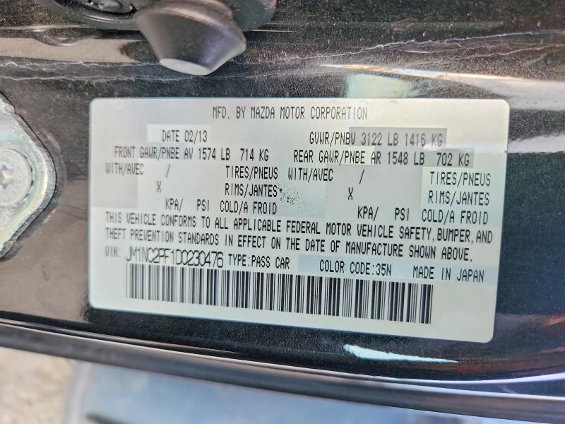 60695146 :رقم المزاد ، JM1NC2PF1D0230476 vin ، 2013 Mazda Mx-5 Miata مزاد بيع