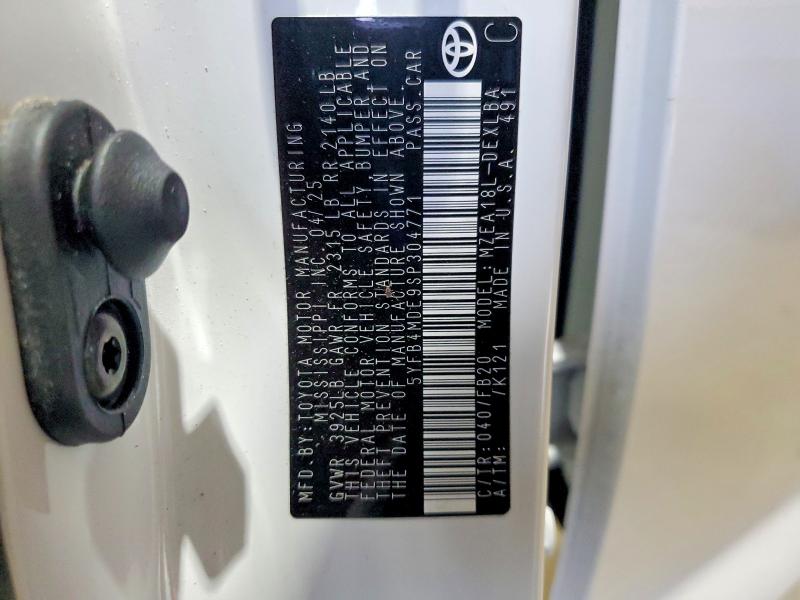 Продаж на аукціоні авто 2025 Toyota Corolla, vin: 5YFB4MDE9SP304771, номер лоту: 60692486