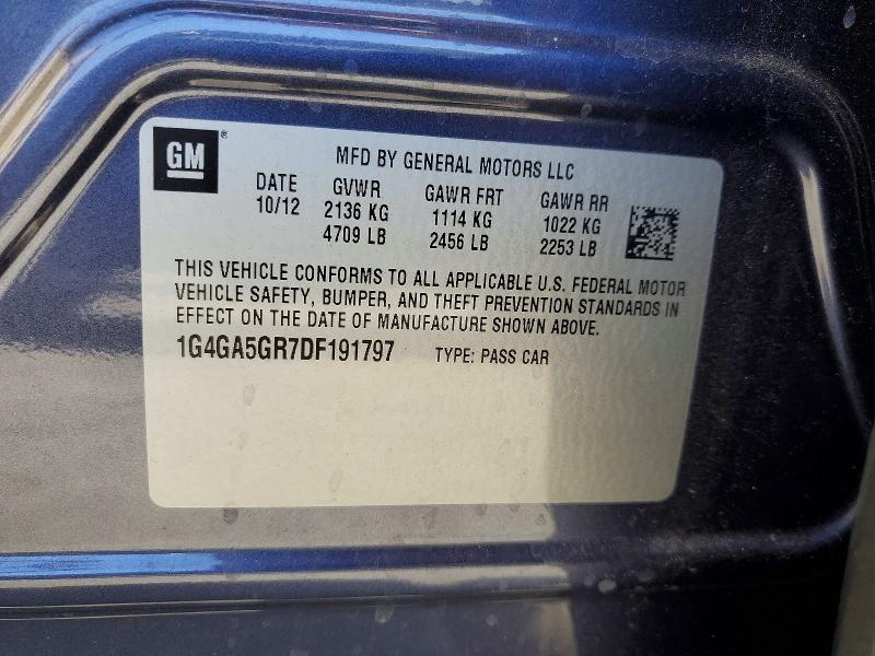 Продаж на аукціоні авто 2013 Buick Lacrosse, vin: 1G4GA5GR7DF191797, номер лоту: 60997426