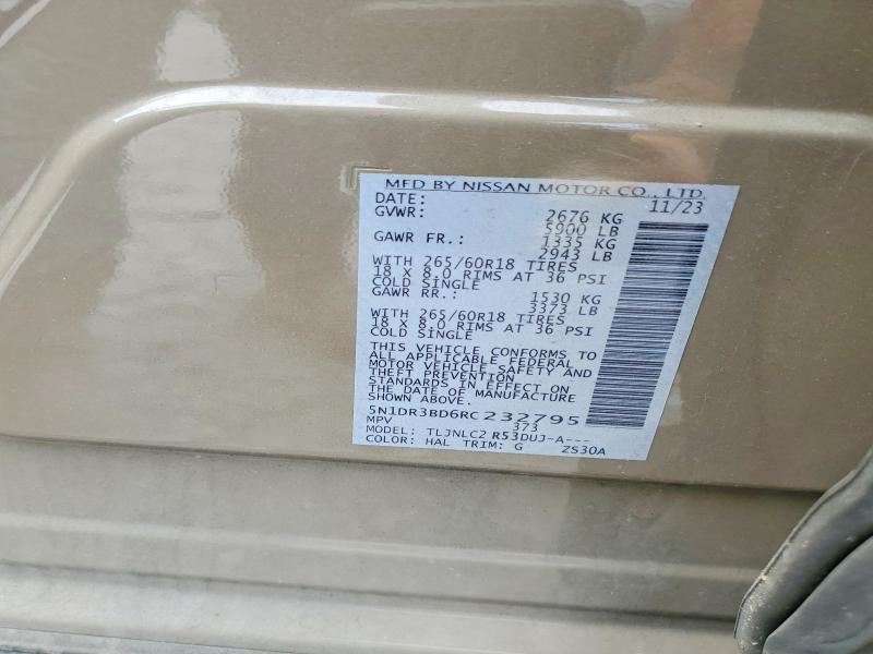 61314936 :رقم المزاد ، 5N1DR3BD6RC232795 vin ، 2024 Nissan Pathfinder مزاد بيع