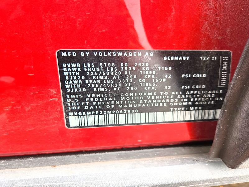 60566596 :رقم المزاد ، WVGKMPE22MP063898 vin ، 2021 Volkswagen Id.4 مزاد بيع