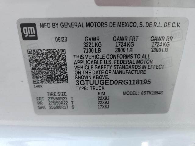 Продаж на аукціоні авто 2024 Gmc Sierra, vin: 3GTUUGED0RG118195, номер лоту: 62471936