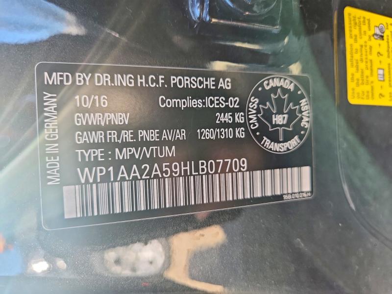 Продажа на аукционе авто 2017 Porsche Macan, vin: WP1AA2A59HLB07709, номер лота: 60210576