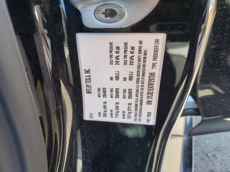 60057016 :رقم المزاد ، 5YJ3E1EA7KF297245 vin ، 2019 Tesla Model 3 مزاد بيع