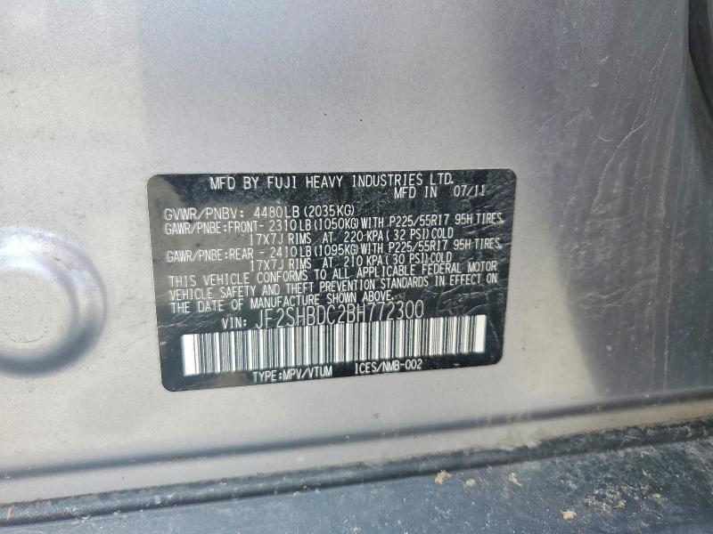 Продаж на аукціоні авто 2011 Subaru Forester, vin: JF2SHBDC2BH772300, номер лоту: 58085646