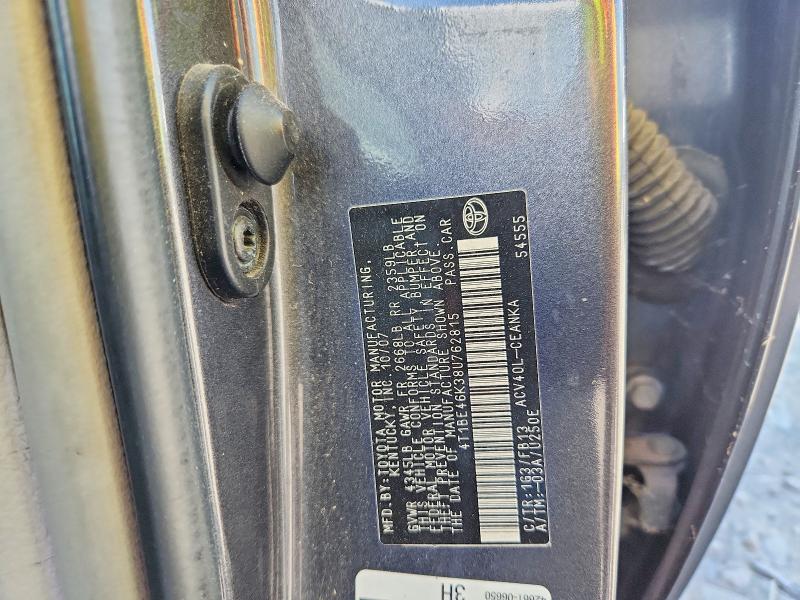 60899816 :رقم المزاد ، 4T1BE46K38U762815 vin ، 2008 Toyota Camry مزاد بيع