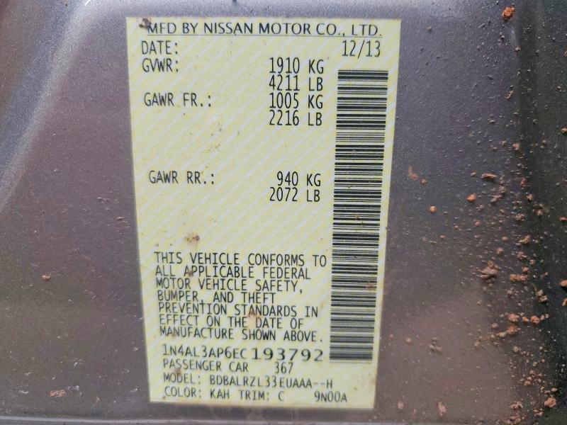 63131886 :رقم المزاد ، 1N4AL3AP6EC193792 vin ، 2014 Nissan Altima مزاد بيع