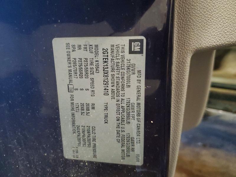 2008 Gmc Sierra მანქანა იყიდება აუქციონზე, vin: 2GTEK13JX81291410, აუქციონის ნომერი: 62205736