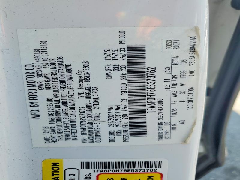 Aukcja sprzedaży 2014 Ford Fusion, vin: 1FA6P0H76E5373762, numer aukcji: 69980276