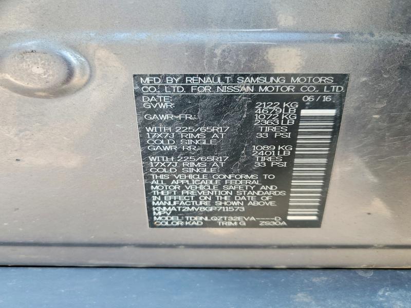 Продаж на аукціоні авто 2016 Nissan Rogue, vin: KNMAT2MV8GP711573, номер лоту: 62520646