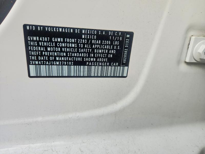 Продаж на аукціоні авто 2016 Volkswagen Jetta, vin: 3VW4T7AJ1GM279102, номер лоту: 59978096