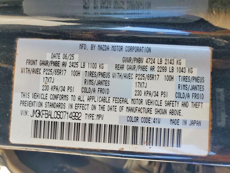 62789176 :رقم المزاد ، JM3KFBAL0S0714992 vin ، 2025 Mazda Cx-5 مزاد بيع