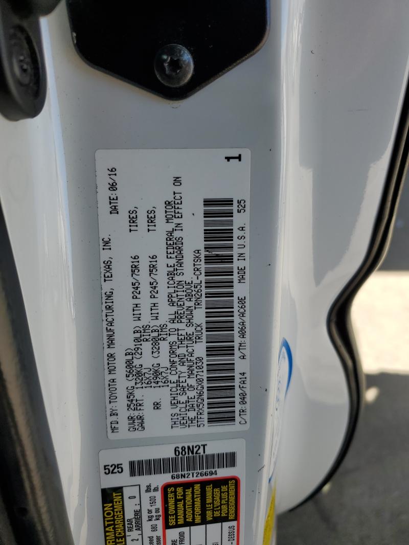 2016 Toyota Tacoma მანქანა იყიდება აუქციონზე, vin: 5TFRX5GN6GX071030, აუქციონის ნომერი: 62625926