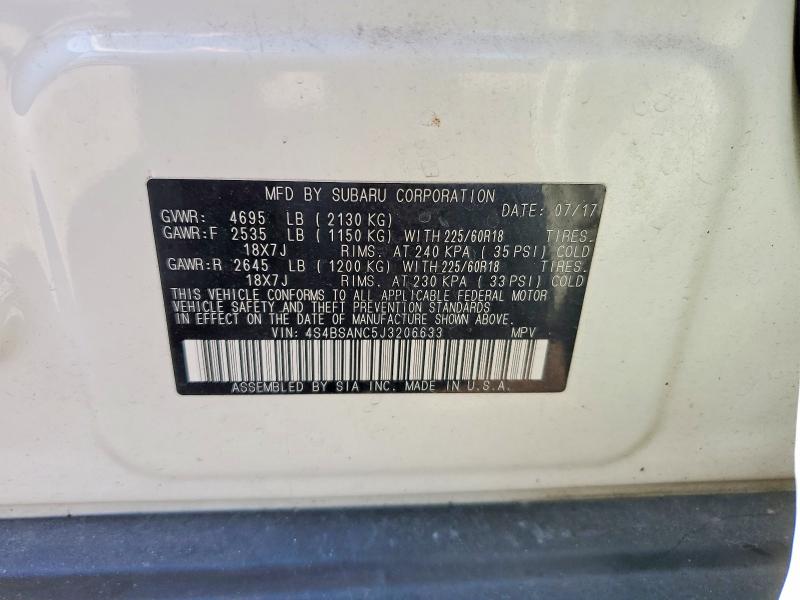 Продажа на аукционе авто 2018 Subaru Outback, vin: 4S4BSANC5J3206633, номер лота: 62133826
