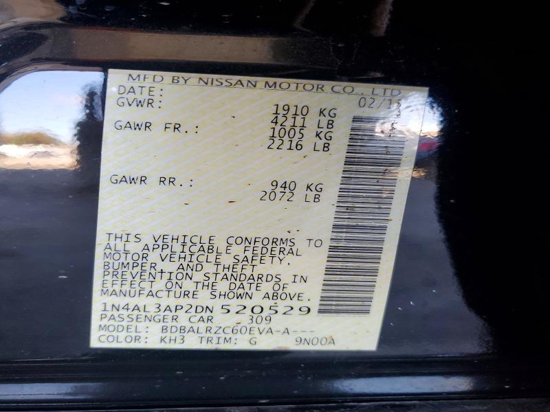 61633066 :رقم المزاد ، 1N4AL3AP2DN520529 vin ، 2013 Nissan Altima مزاد بيع
